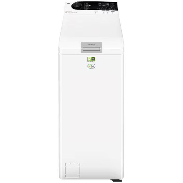 Masina de spalat rufe cu incarcare verticala AEG Ecoline LTR8E373E, 7 kg, 1300 RPM, Clasa A, Tehnologie Okomix + ProSteam + ProSense, Motor Inverter, Rapid 20 min, Alb