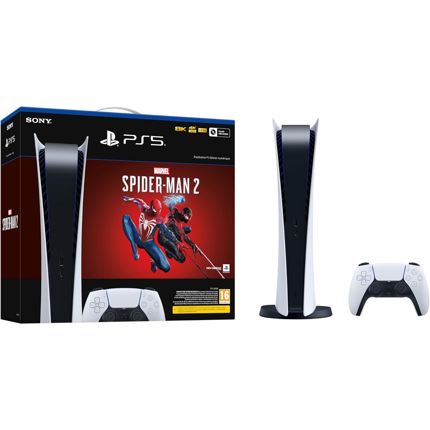 Consola Sony PlayStation 5 Digital Edition, 825GB SSD, C-Chassis, Joc Marvel's Spider-Man 2