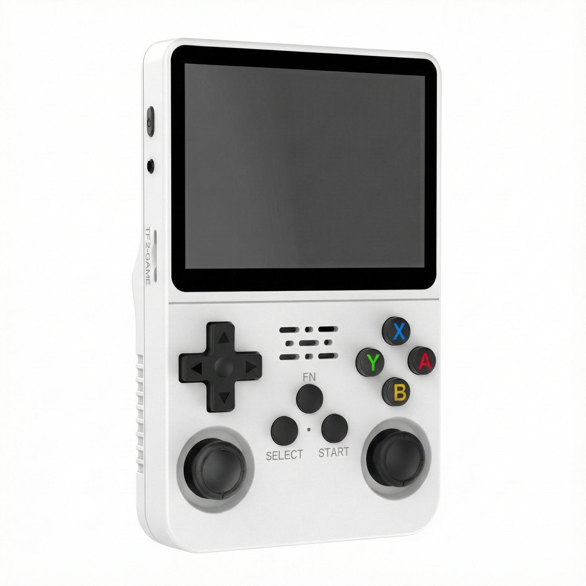 Consola retro portabila R36S 64GB cu jocuri, quad core Cortex-A53 1.5GHz, 1GB DDR3, IPS LCD 3.5" 640x480, 3200 mAh, alb