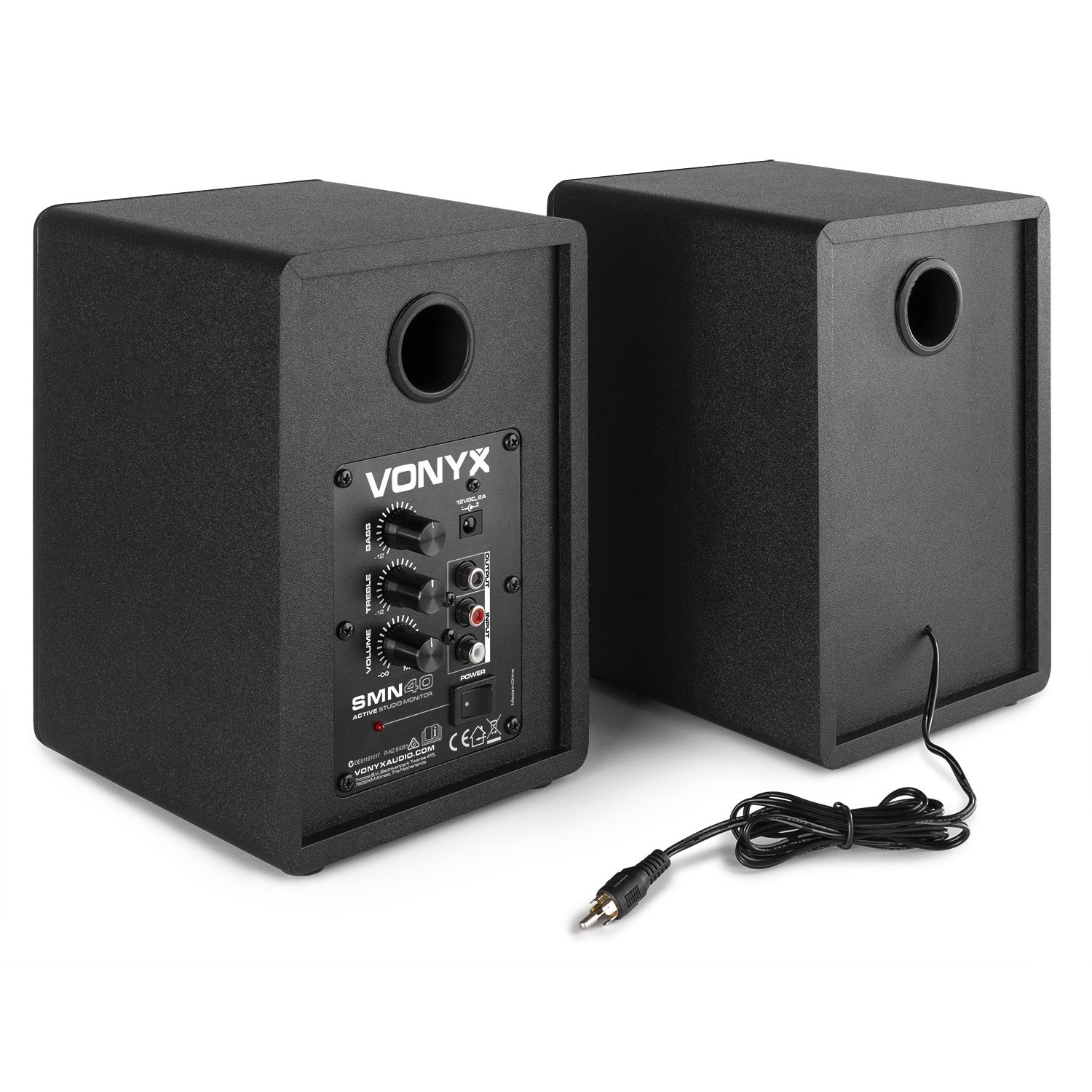 Set 2 monitoare de studio active, 4”, 50W RMS, negru, Vonyx SMN40B