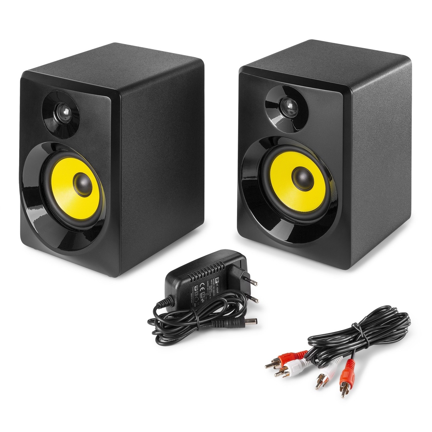 Set 2 monitoare de studio active, 4”, 50W RMS, negru, Vonyx SMN40B