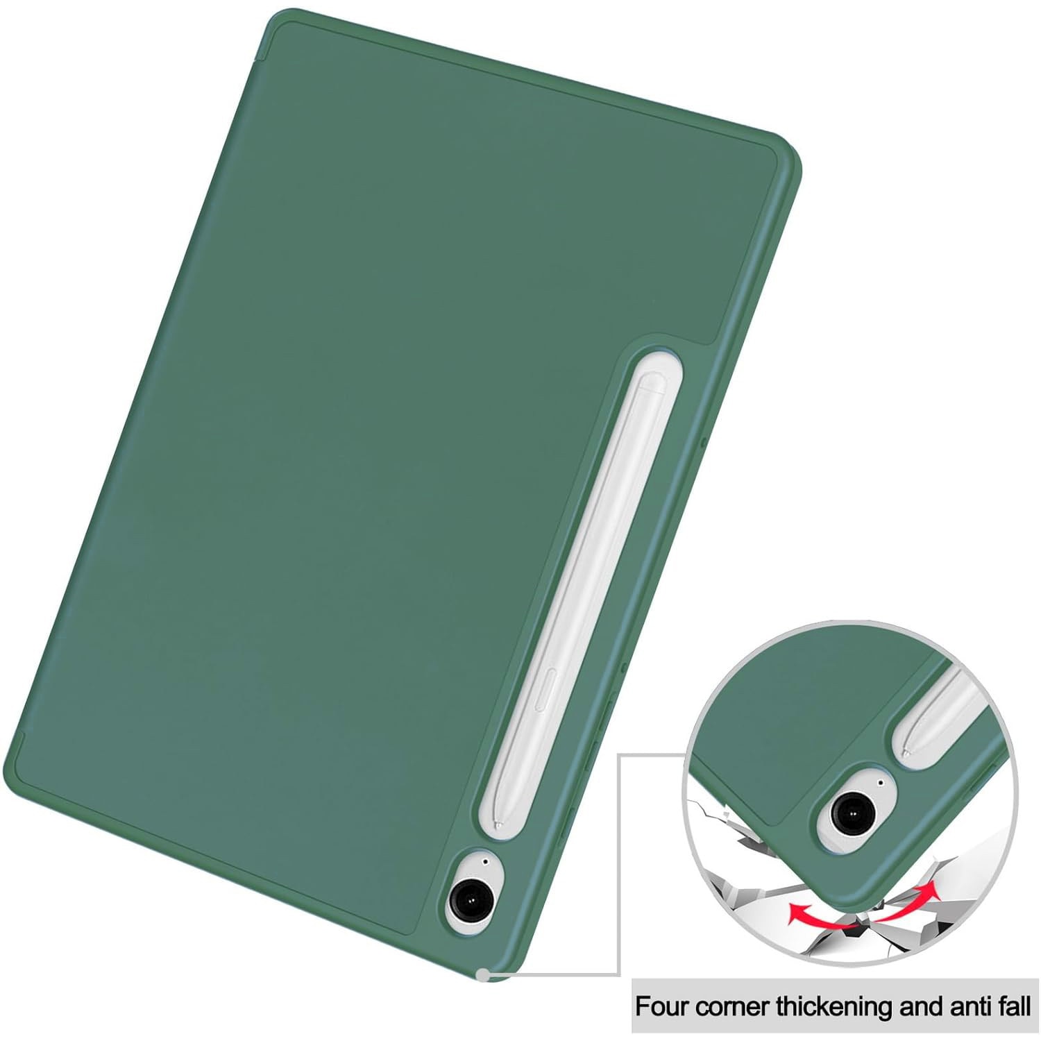 Husa Ultra Slim pentru Samsung Galaxy Tab S10 Lite / S10 FE 10.9" (2025), Silicon TPU, Smart Cover - Verde Marin