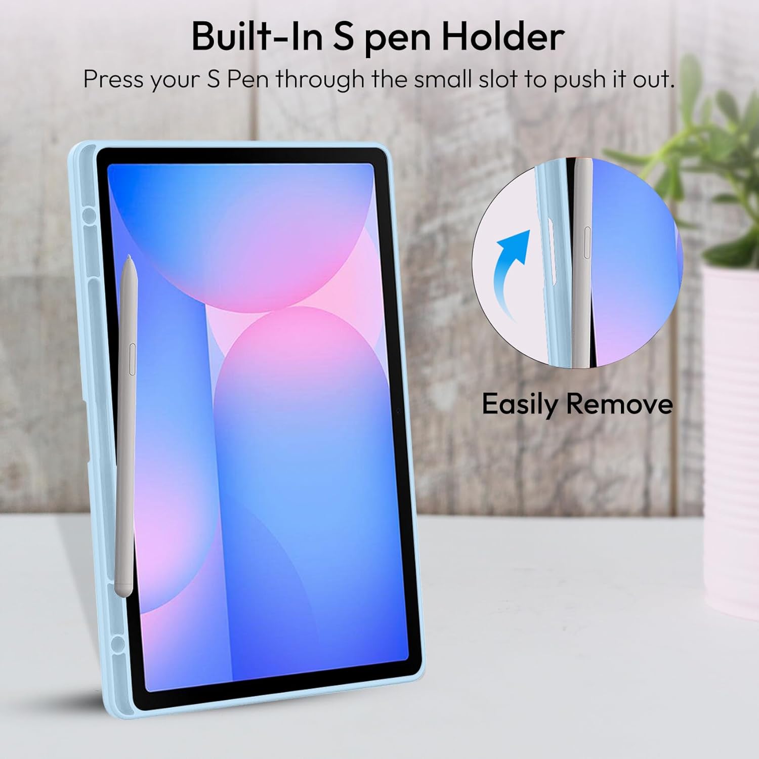 Husa Trifold Magnetica pentru Samsung Galaxy Tab S10 Lite / S10 FE 10.9" (2025), Smart Cover, Suport Stylus - Ice Blue