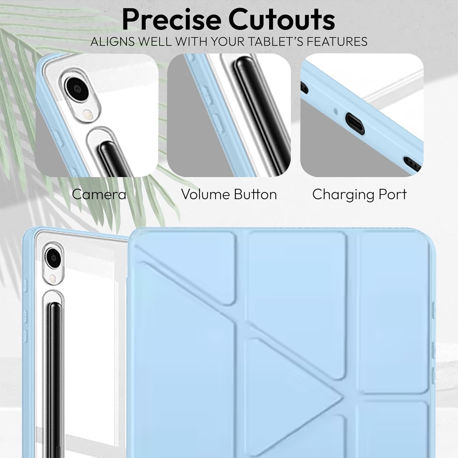 Husa Trifold Magnetica pentru Samsung Galaxy Tab S10 Lite / S10 FE 10.9" (2025), Smart Cover, Suport Stylus - Ice Blue