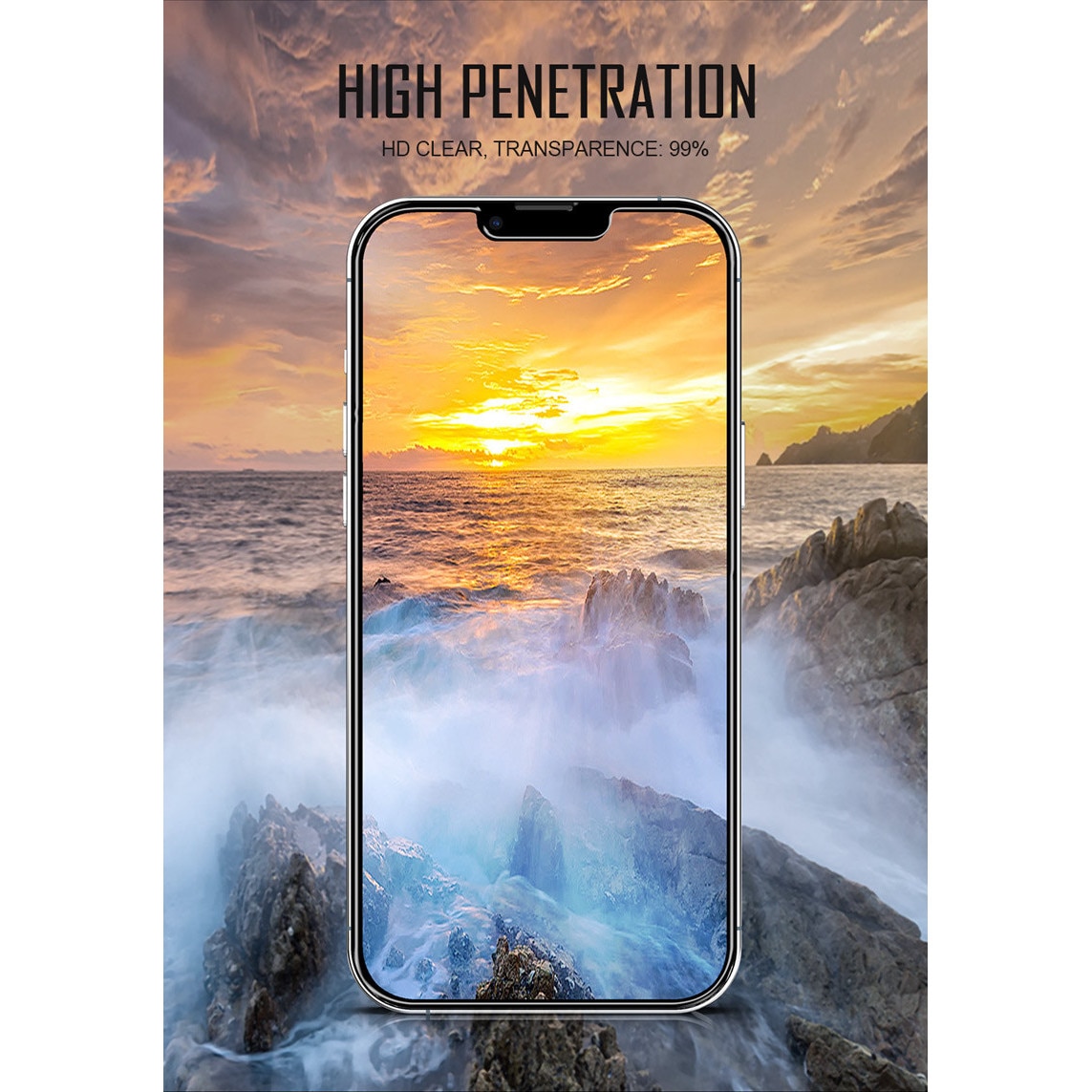 Folie de protectie din sticla premium pentru iPhone 16e/14/13/13pro, acoperire a intregului ecran, instalare usoara si rapida cu dispozitiv de potrivire automata, ZYuuan, transparent