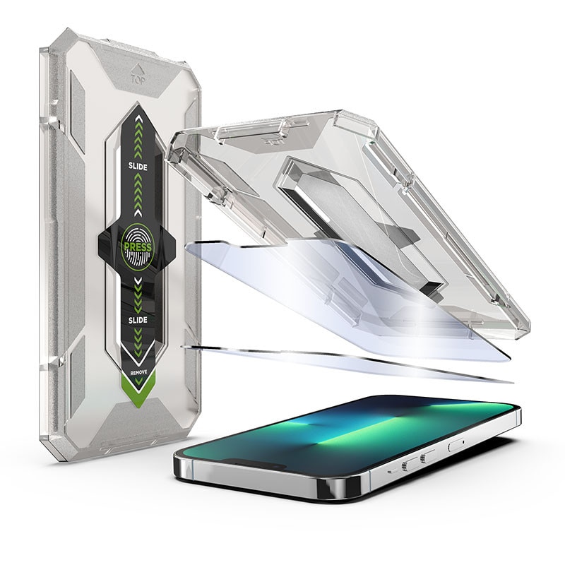 Folie de protectie din sticla premium pentru iPhone 16e/14/13/13pro, acoperire a intregului ecran, instalare usoara si rapida cu dispozitiv de potrivire automata, ZYuuan, transparent