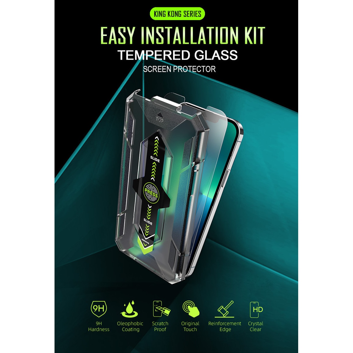 Folie de protectie din sticla premium pentru iPhone 16e/14/13/13pro, acoperire a intregului ecran, instalare usoara si rapida cu dispozitiv de potrivire automata, ZYuuan, transparent
