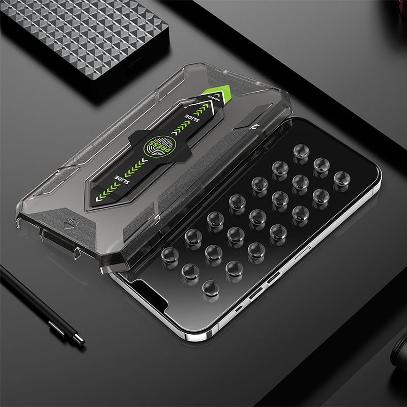 Folie de protectie din sticla premium pentru iPhone 16e/14/13/13pro, acoperire a intregului ecran, instalare usoara si rapida cu dispozitiv de potrivire automata, ZYuuan, transparent