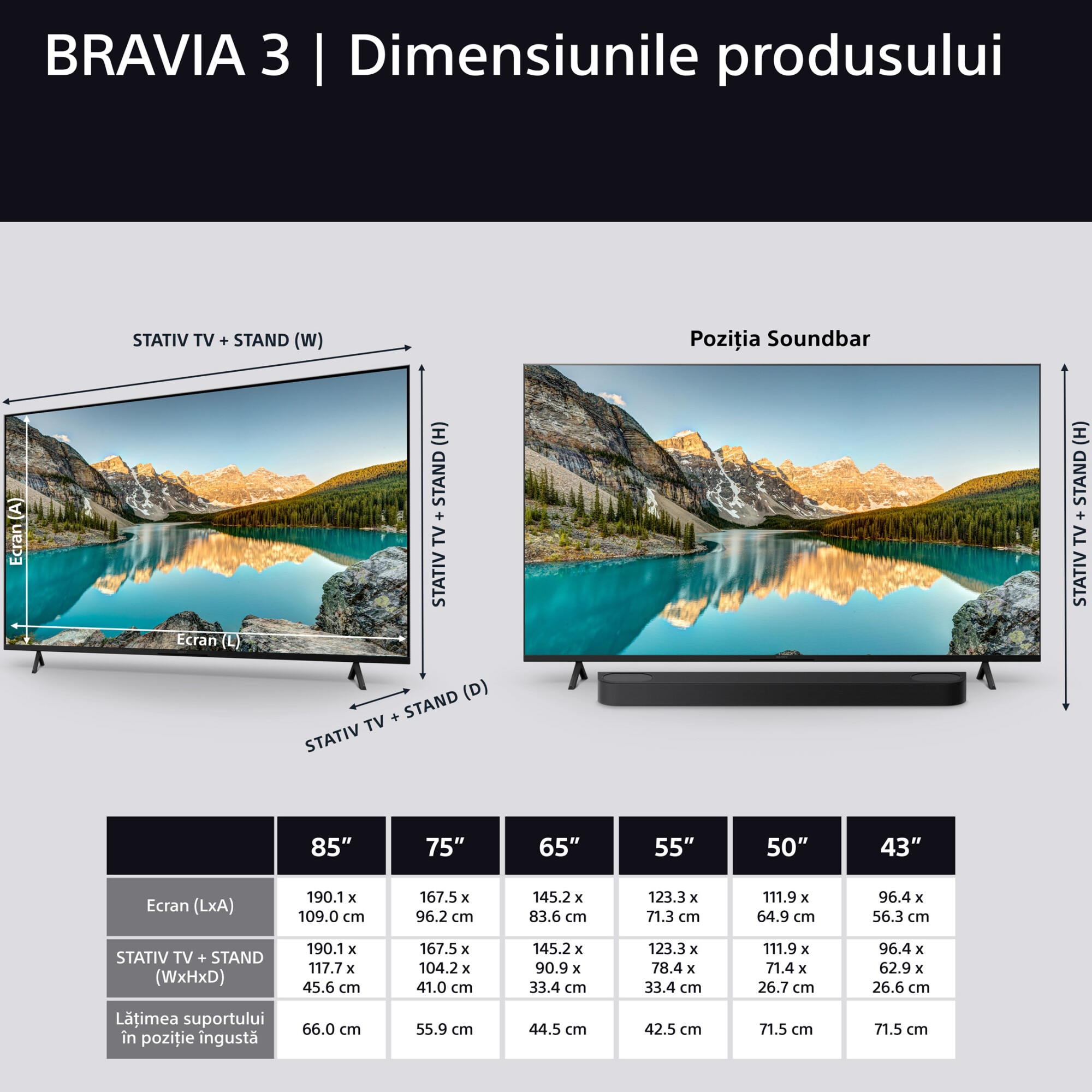 Televizor Sony BRAVIA 3 LED 65S35, 164 cm, Smart Google TV, 4K Ultra HD, Clasa E (Model 2025)