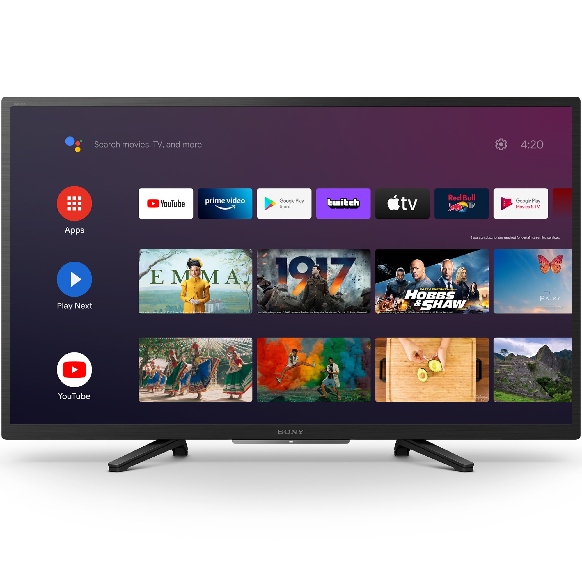 Televizor Sony 32W800, 80 cm, Smart Android, HD, LED, Clasa F