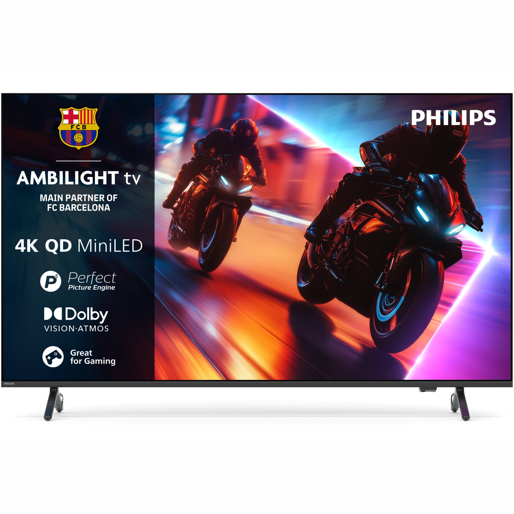 Televizor Philips AMBILIGHT tv QD-MiniLED 55MLED920, 139 cm, Smart TV, 4K Ultra HD, 100 Hz, Clasa F (Model 2025)