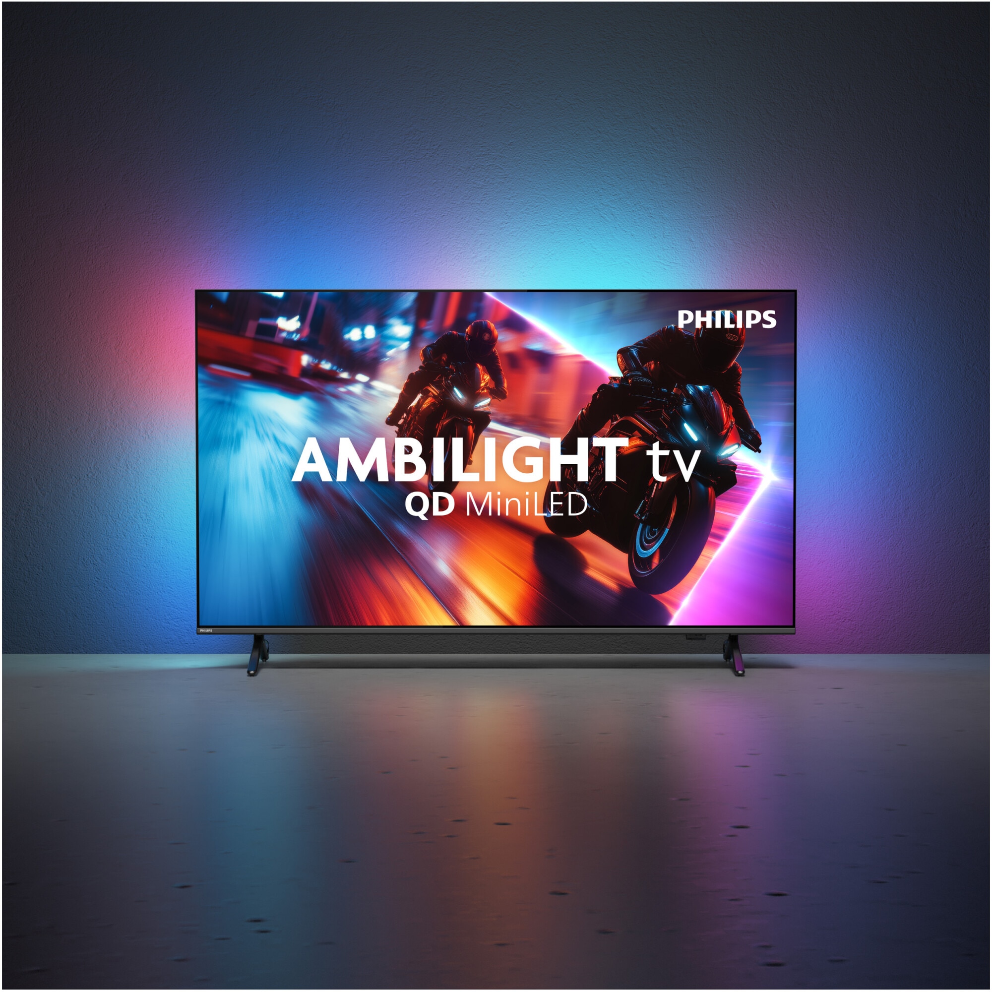 Televizor Philips AMBILIGHT tv QD-MiniLED 55MLED920, 139 cm, Smart TV, 4K Ultra HD, 100 Hz, Clasa F (Model 2025)
