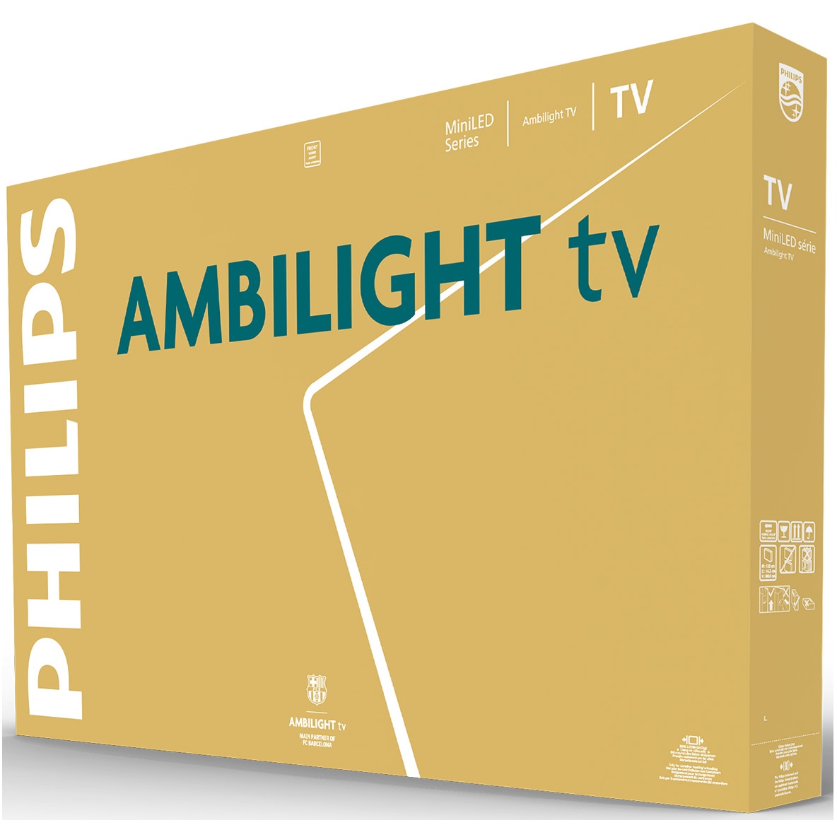 Televizor Philips AMBILIGHT tv QD-MiniLED 55MLED920, 139 cm, Smart TV, 4K Ultra HD, 100 Hz, Clasa F (Model 2025)