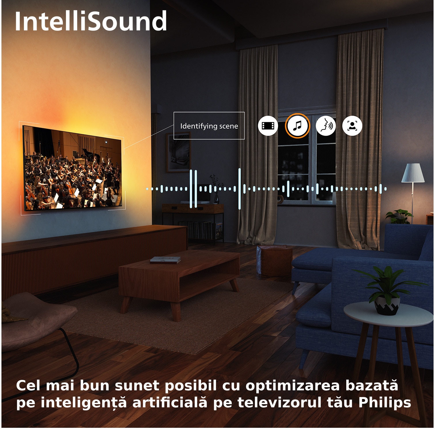 Televizor Philips AMBILIGHT tv QD-MiniLED 55MLED920, 139 cm, Smart TV, 4K Ultra HD, 100 Hz, Clasa F (Model 2025)