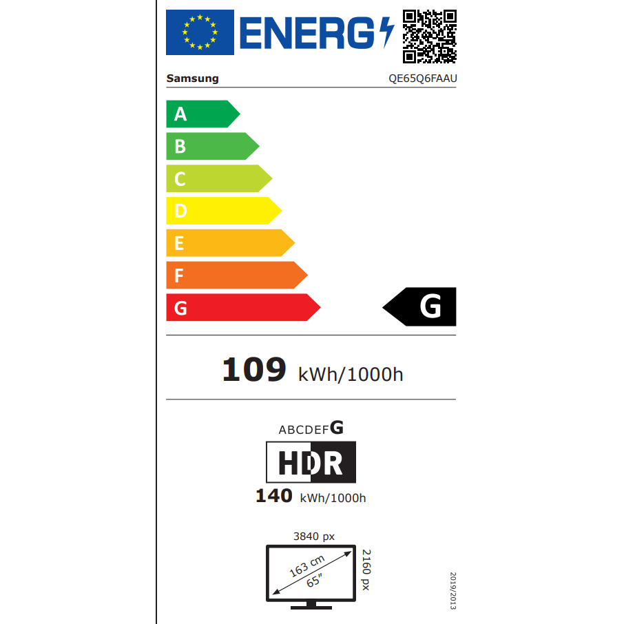 Televizor SAMSUNG QLED 65Q6F, 163 cm, Smart, 4K Ultra HD, Clasa G (Model 2025)