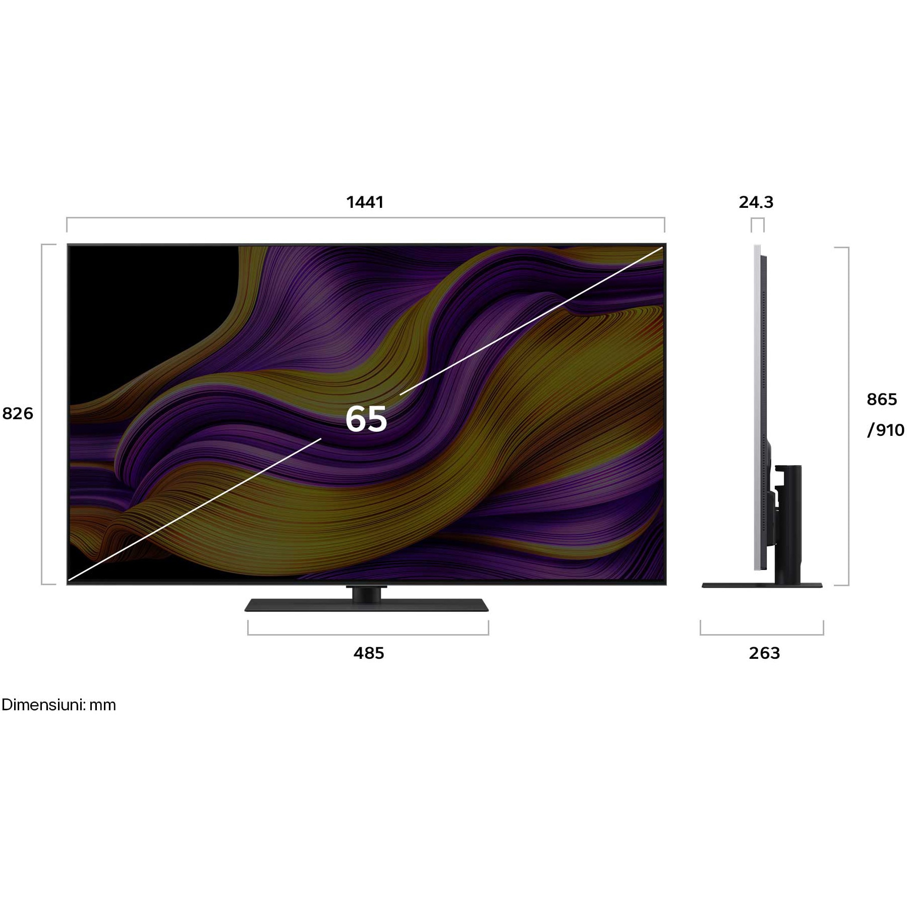 Televizor LG OLED evo 65G53LS, 164 cm, Smart, 4K Ultra HD, 100 Hz, Clasa E (Model 2025)