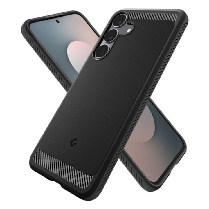 Husa Spate Spigen Rugged Armor Pentru Samsung Galaxy S25 FE, Materiale Premium, AntiShock, Negru