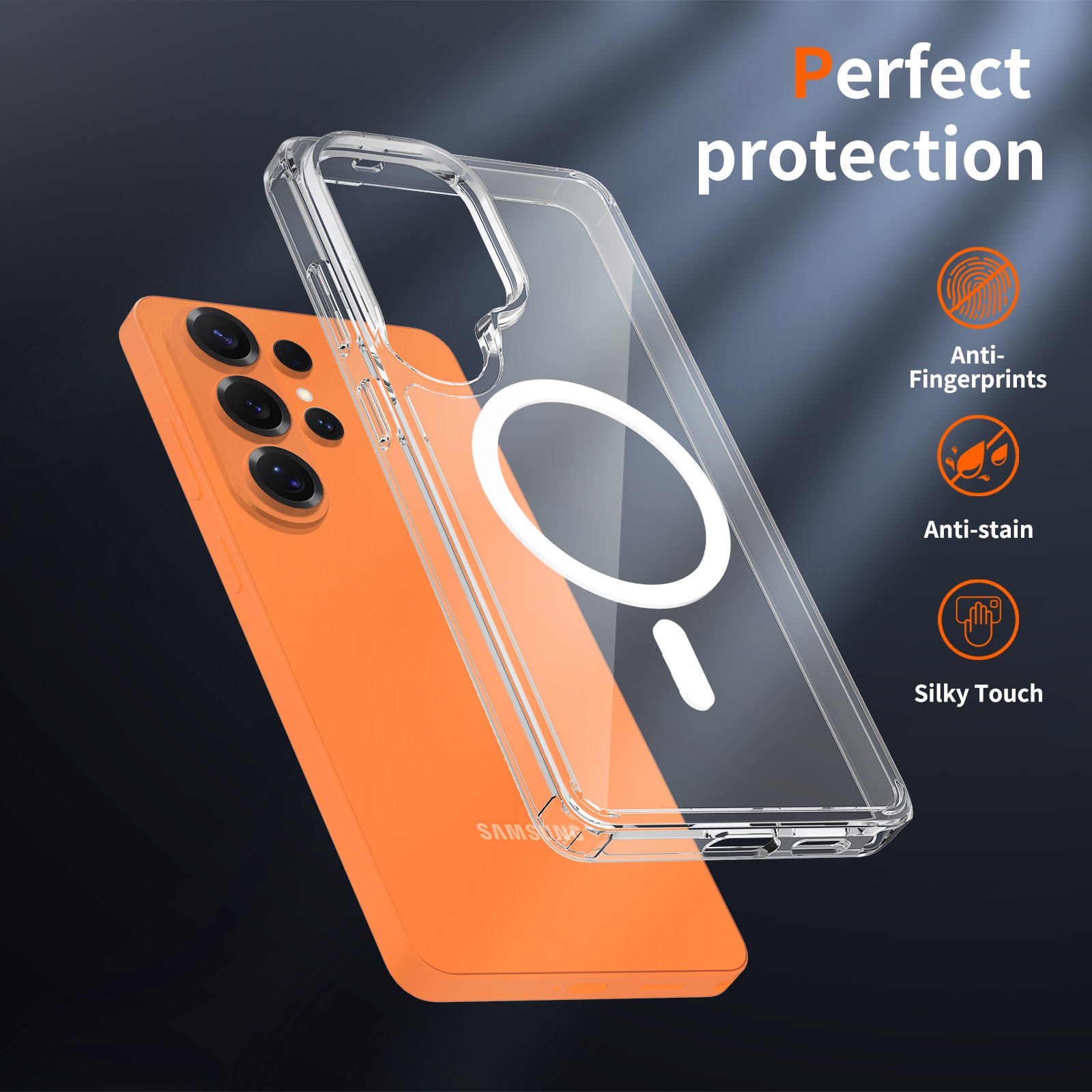 Husă telefon Samsung Galaxy S26 Ultra, transparență, material TPU+PC, protecție ecran și cameră ridicate