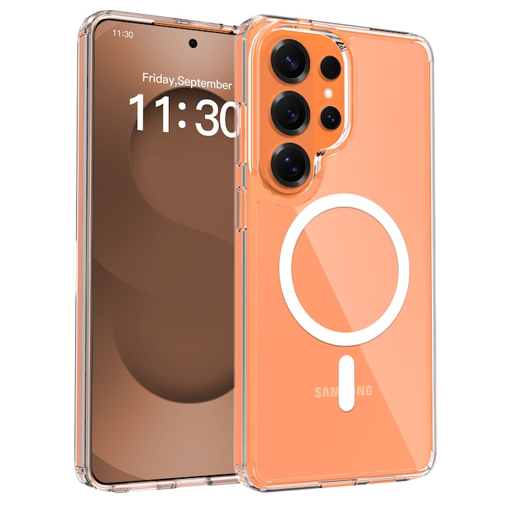 Husă telefon Samsung Galaxy S26 Ultra, transparență, material TPU+PC, protecție ecran și cameră ridicate