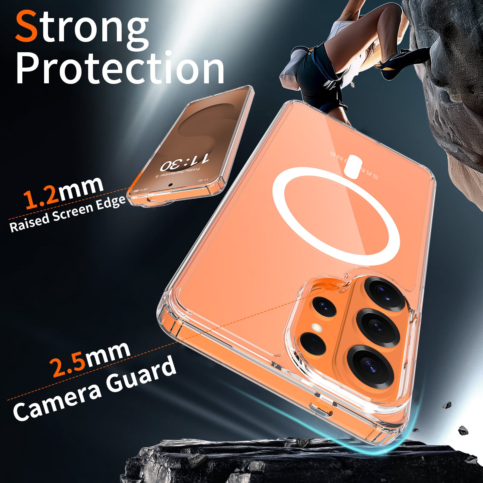 Husă telefon Samsung Galaxy S26 Ultra, transparență, material TPU+PC, protecție ecran și cameră ridicate