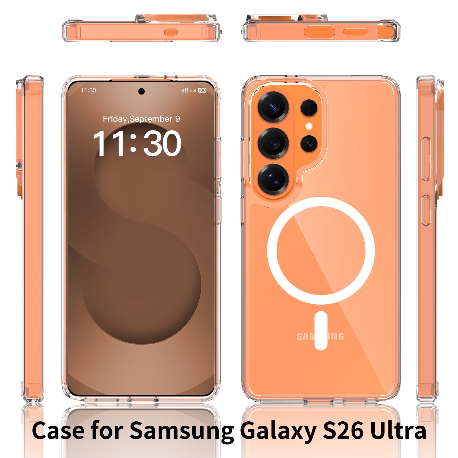 Husă telefon Samsung Galaxy S26 Ultra, transparență, material TPU+PC, protecție ecran și cameră ridicate