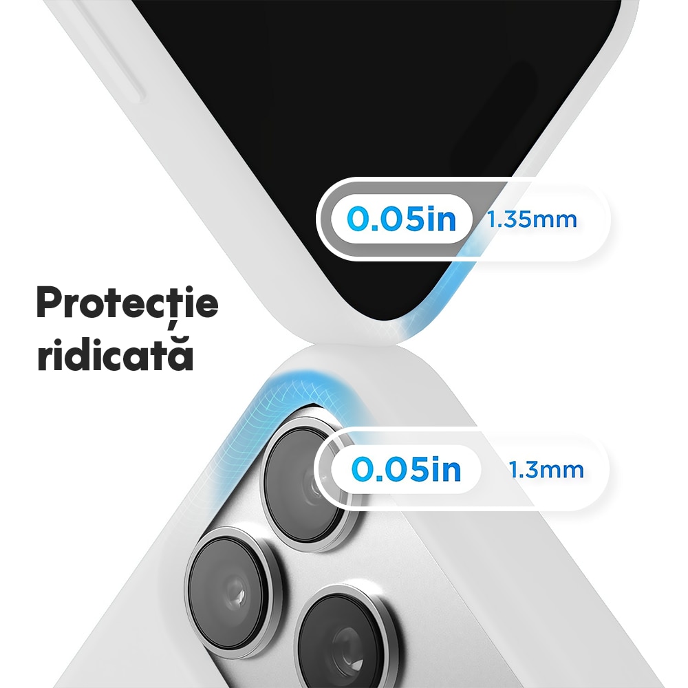 Husa CASEY STUDIOS™ pentru Apple iPhone 17 Pro, Soft Silicone Premium, Microfibra in Interior, de Protectie, Ultra Slim, pentru Incarcare Wireless, Margini Ridicate pentru Protectia Ecranului si a Camerelor, Alb
