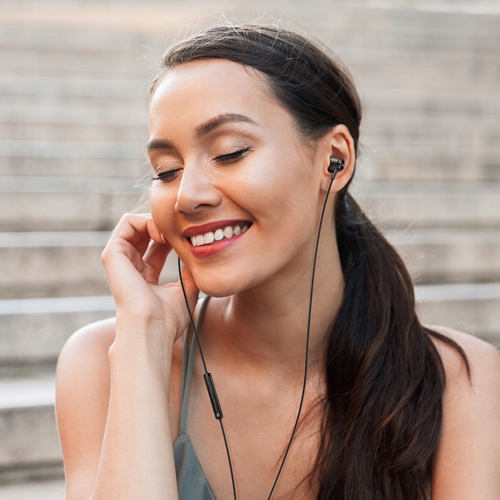 Casti, Mcdodo, Mini Jack 3, 5mm in-ear cu microfon, pentru Samsung / iPhone 15 / Plus / Pro / Max / Xiaomi / Oppo, 1M, Negru