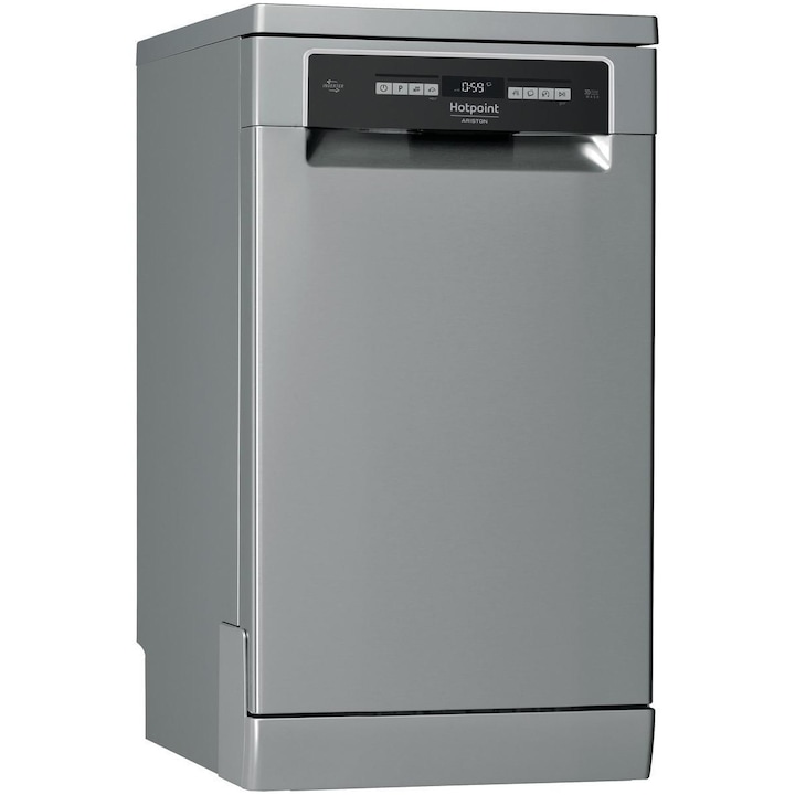 Masina de spalat vase Hotpoint HSFO 3T223 WC X, 10 seturi, 9 programe, Clasa E, 45 cm, Inox