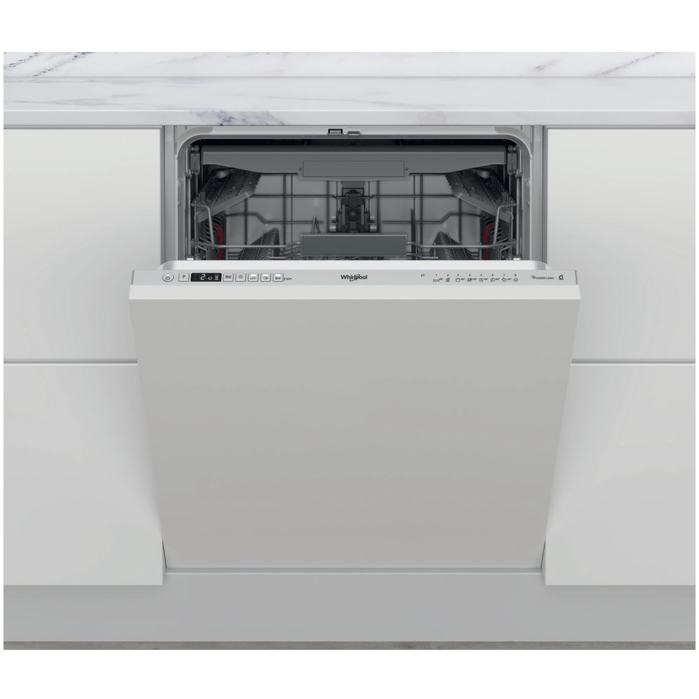 Masina de spalat vase incorporabila Whirlpool WIC3C33PFE, 14 seturi, 8 programe, Clasa D, PowerClean Pro, Tehnologia al 6-lea Simt, Motor Inverter, Sistem Natural Dry, 60 cm
