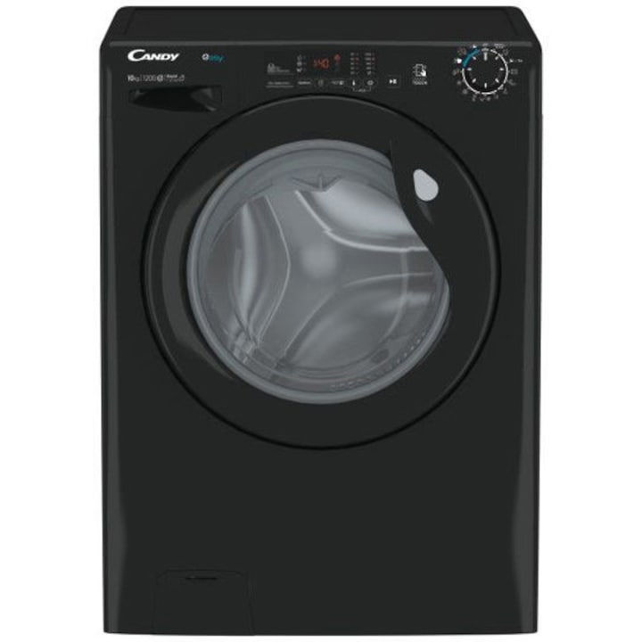 Masina de spalat rufe Candy Easy EY 12102DBBE/1-S, 10 Kg, 1200 RPM, Clasa E, cicluri rapide de spalare, 16 programe, Negru