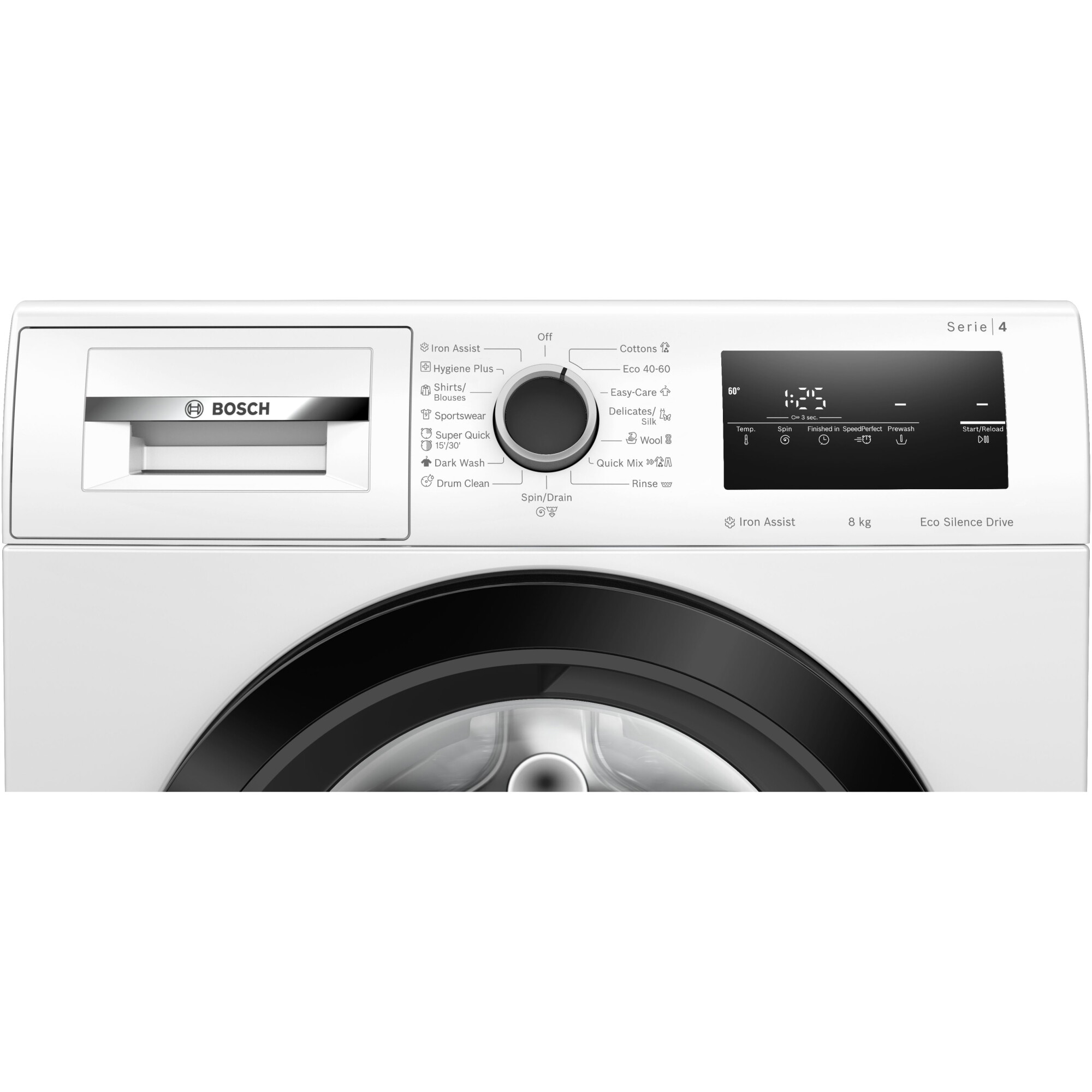 Masina de spalat rufe Bosch WAN28170BY, 8 kg, 1400 RPM, Iron Assist, EcoSilence Drive, 60 cm, Clasa A, Alb