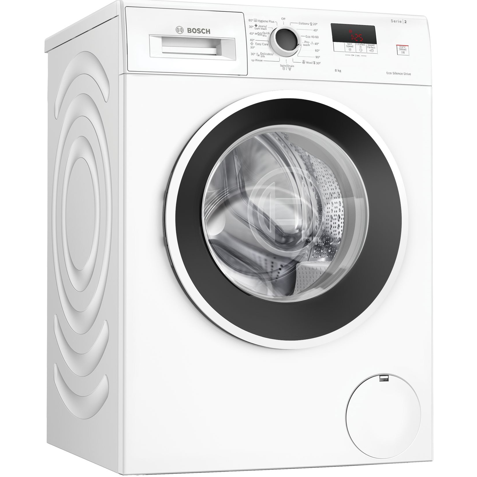 Masina de spalat rufe Bosch WGE03200BY, 8 Kg, 1200 rpm, EcoSilence Drive, Speed Perfect, Functie reload, Clasa A, Alb