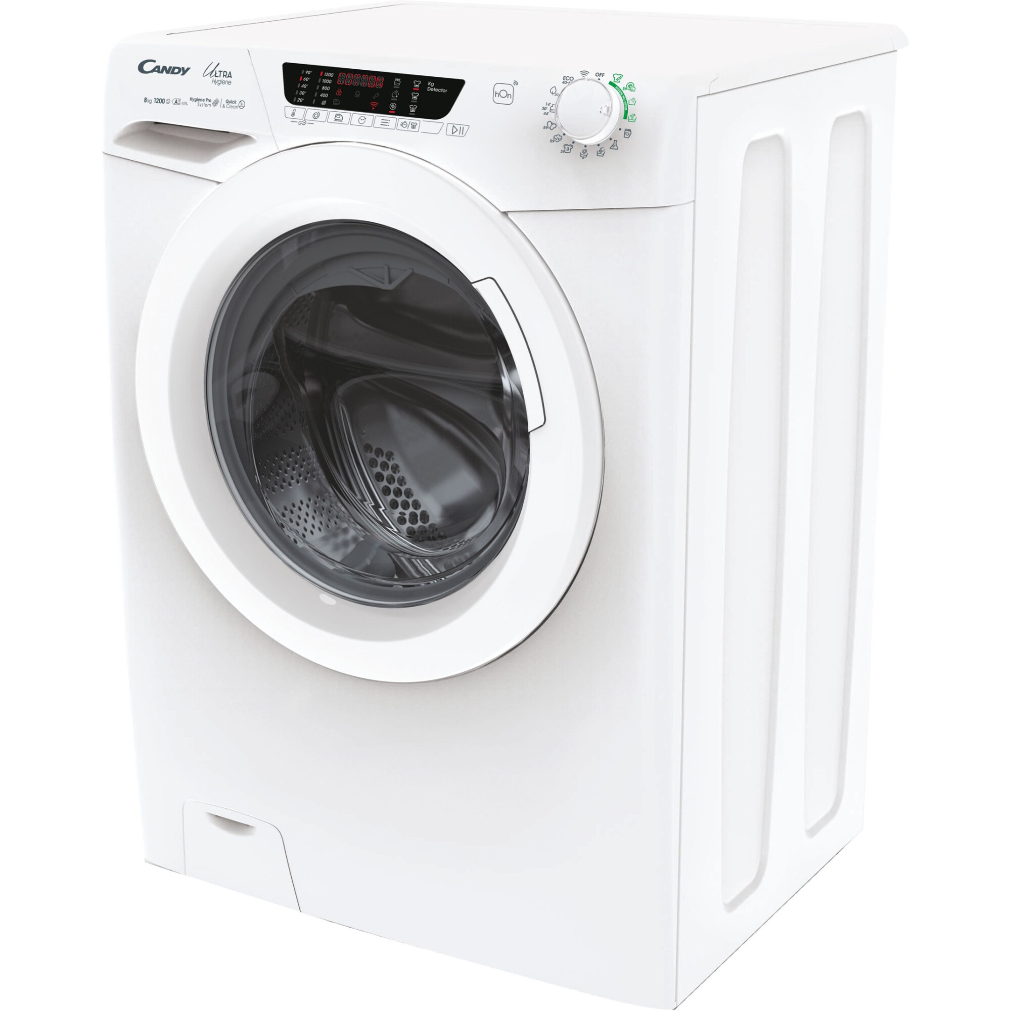Masina de spalat rufe Candy Ultra Hygiene HE 1284TWM6/1-S, 8 kg, 1200 RPM, Motor inverter, WiFi, Mix Power System, Clasa A, Alb
