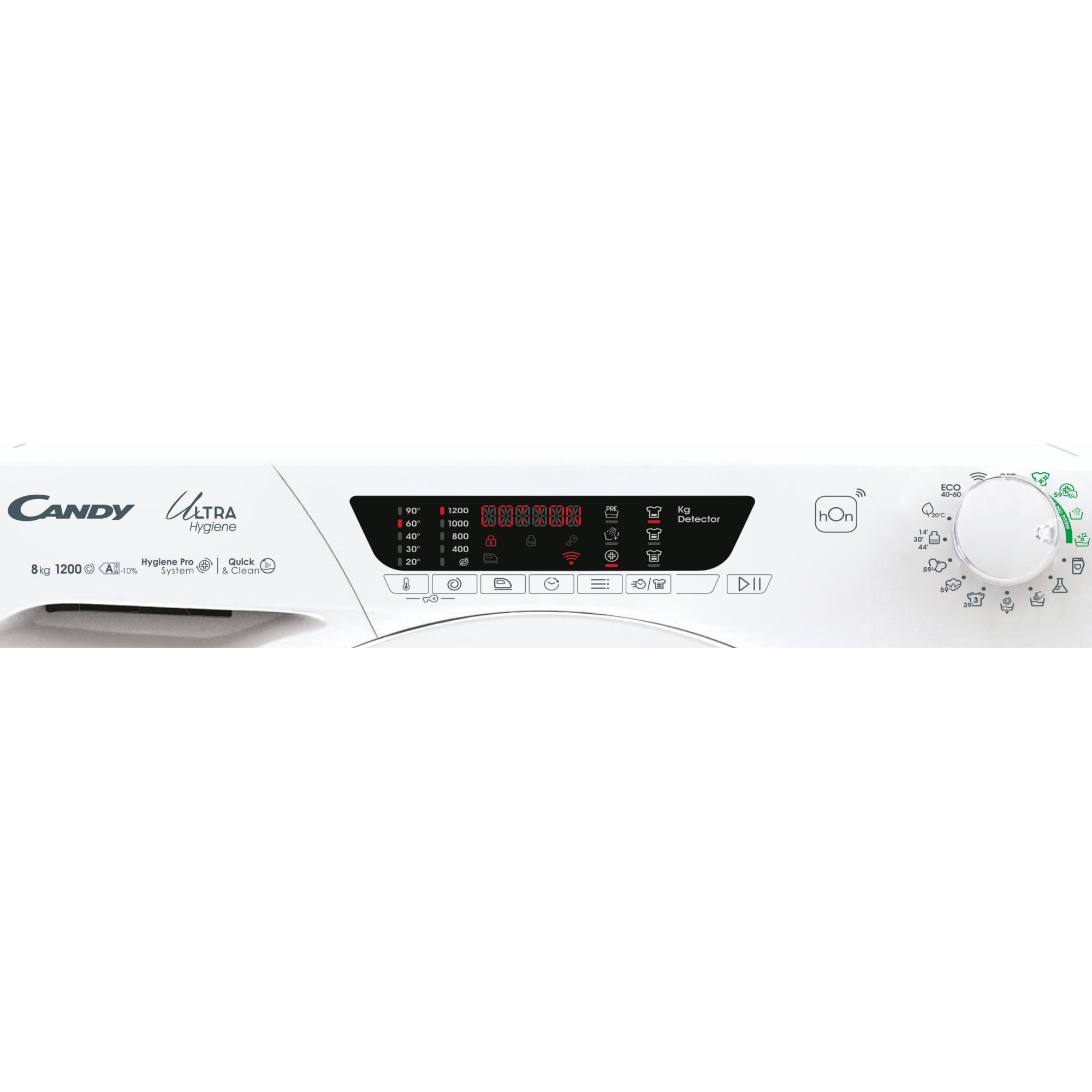 Masina de spalat rufe Candy Ultra Hygiene HE 1284TWM6/1-S, 8 kg, 1200 RPM, Motor inverter, WiFi, Mix Power System, Clasa A, Alb