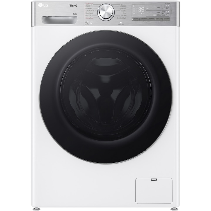 Masina de spalat rufe LG F4WR913P3WA, 13 kg, 1400 rpm, Clasa A, Motor AI Direct Drive , Wi-Fi, Turbowash, ezDsipense, Alb
