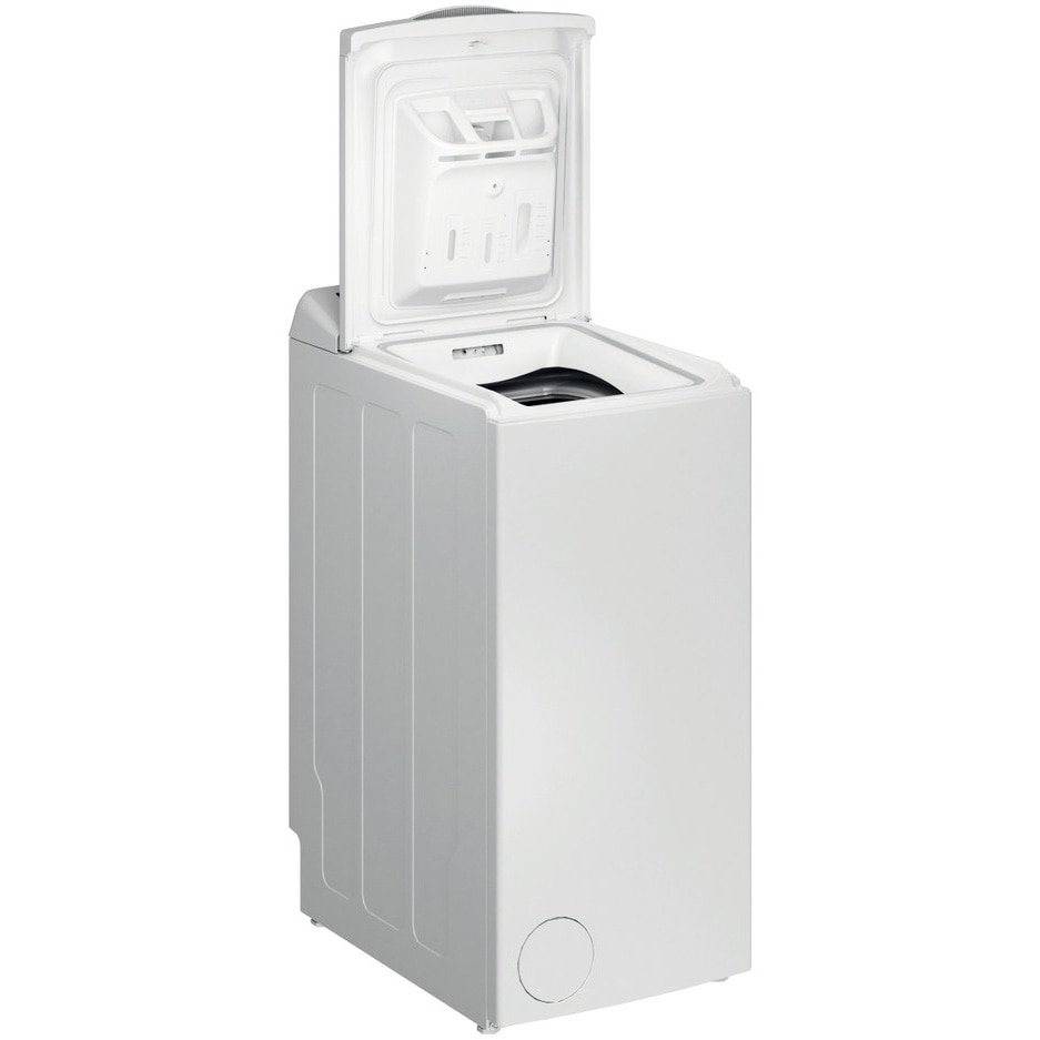 Masina de spalat rufe cu incarcare verticala Indesit BTWS72200EU/N, 7 kg, 1200 rpm, Clasa E, Turn&Go, Display digital, Alb