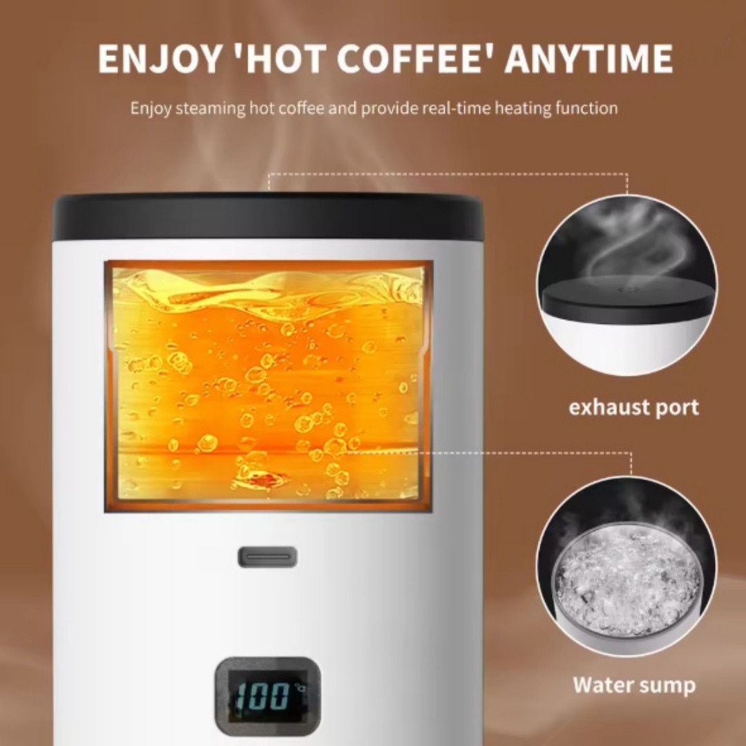 Cafetieră electrică portabilă, automat, gri, 3-in-1, 90 ml, 120 ml