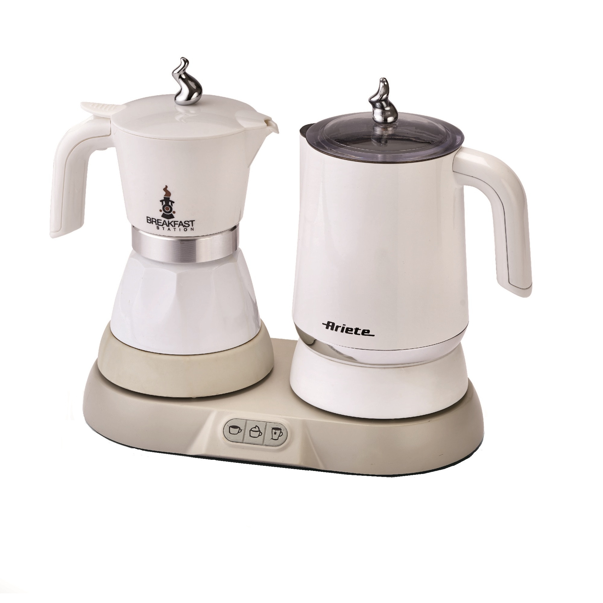 Set pentru mic dejun 3 in 1, Cafetiera 1344 Ariete, 500W, Alb