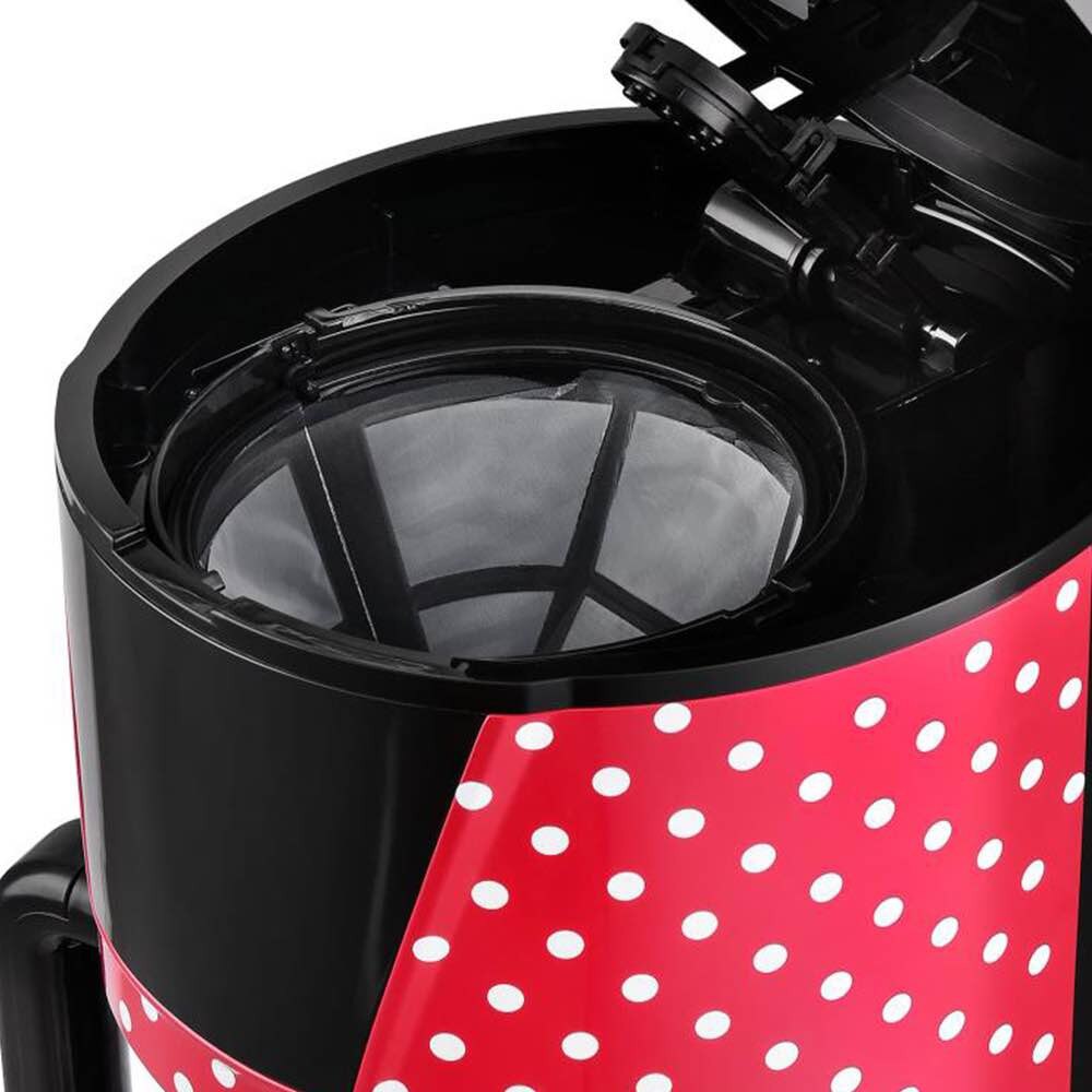 Cafetiera Kalorik TKG CM 1045.1 RWD, 1, 5L, 900W, filtru permanent, functie anti-picurare, rosu cu buline