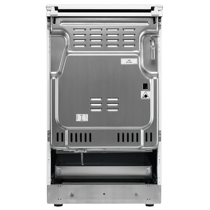 Aragaz AEG CKB56490BM, Mixt, 4 arzatoare , Siguranta plita, Aprindere integrata, Gratare fonta, Cuptor electric, SteamBake, AirFry, Timer, Grill electric, Clasa A, 50 cm, Inox