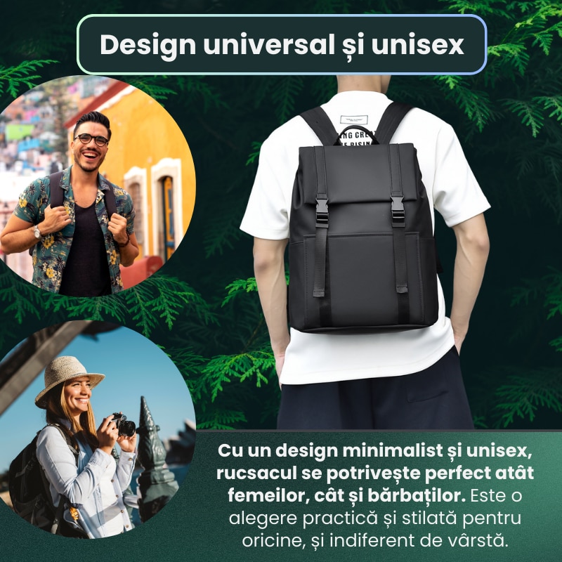 Rucsac Laptop, HITTERGEM® UrbanShield Minimalist pentru Birou, Rucsac Laptop 15.6 Inch din Polyester Premium Rezistent si Impermeabil, Rucsac Laptop cu Design Futurist pentru Uz Zilnic, Stil Urban Modern, Verde, 42x32x14 cm