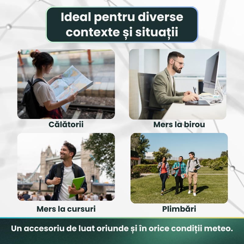 Rucsac Laptop, HITTERGEM® UrbanShield Minimalist pentru Birou, Rucsac Laptop 15.6 Inch din Polyester Premium Rezistent si Impermeabil, Rucsac Laptop cu Design Futurist pentru Uz Zilnic, Stil Urban Modern, Verde, 42x32x14 cm