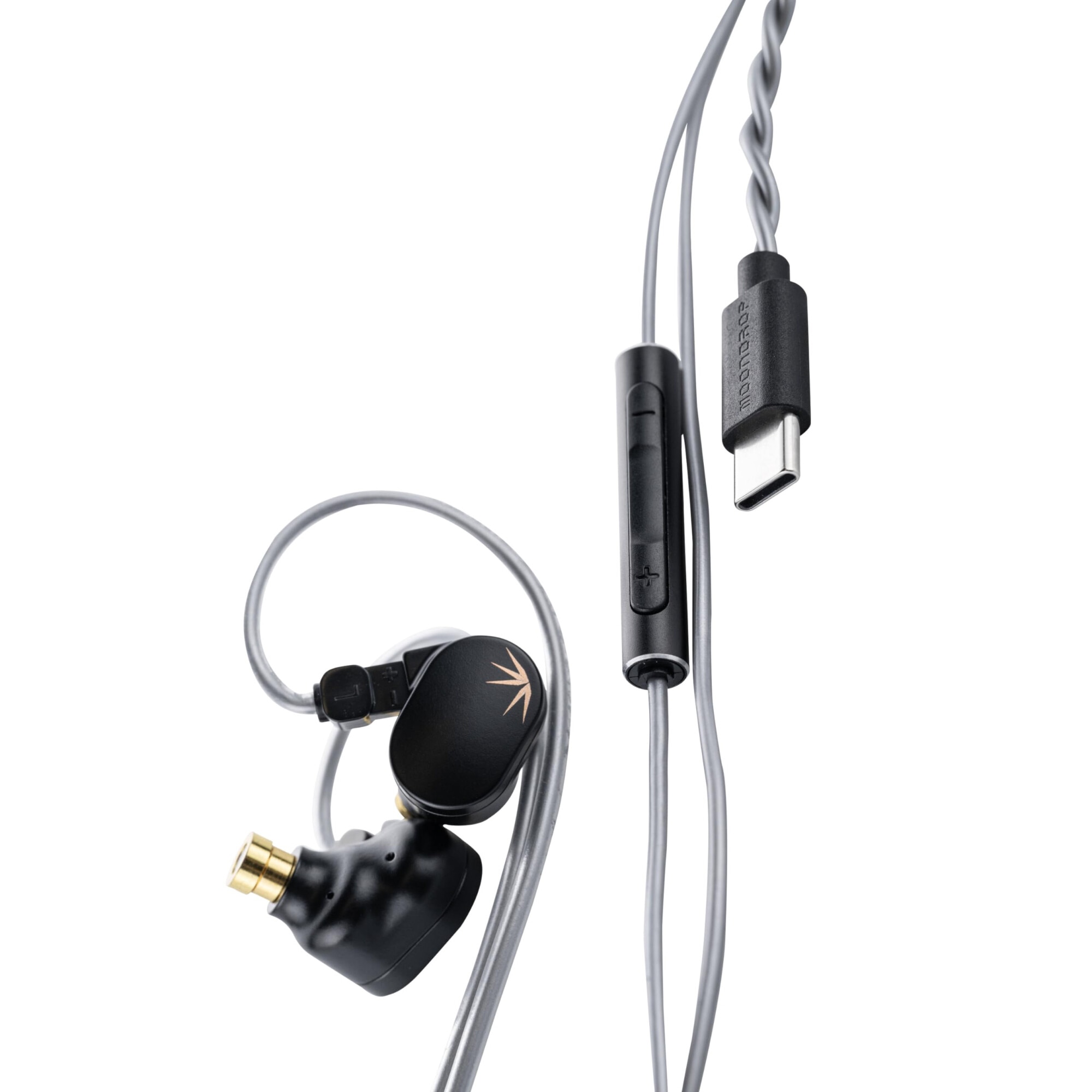 Casti Moondrop CHU II, cablu interschimbabil, IEM, driver dinamic de 10mm, aliaj full zinc, Husa, Cu microfon HD, USB-C, DSP, Negru