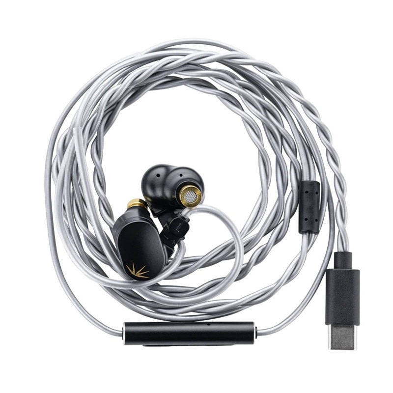 Casti Moondrop CHU II, cablu interschimbabil, IEM, driver dinamic de 10mm, aliaj full zinc, Husa, Cu microfon HD, USB-C, DSP, Negru