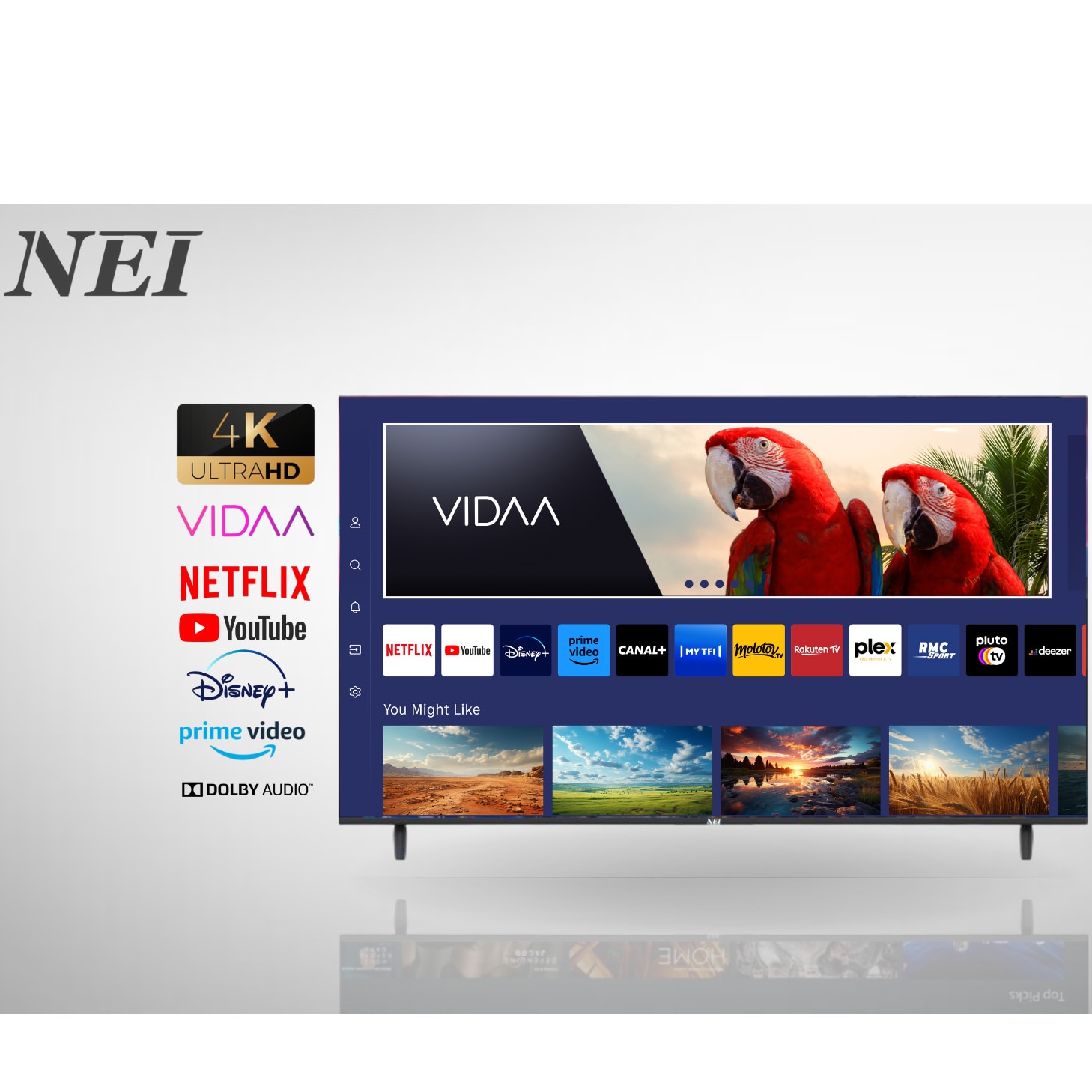 Televizor NEI LED 55NE6901, 139cm, Smart, 4K Ultra HD, Clasa F