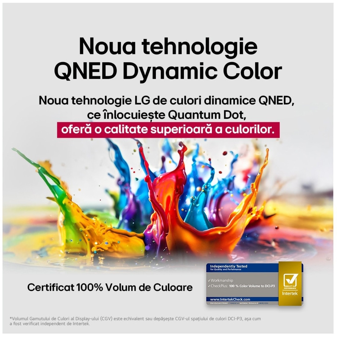 Televizor LG QNED evo 65QNED85A3C, 164 cm, Smart, 4K Ultra HD, 100 Hz, Clasa E (Model 2025)