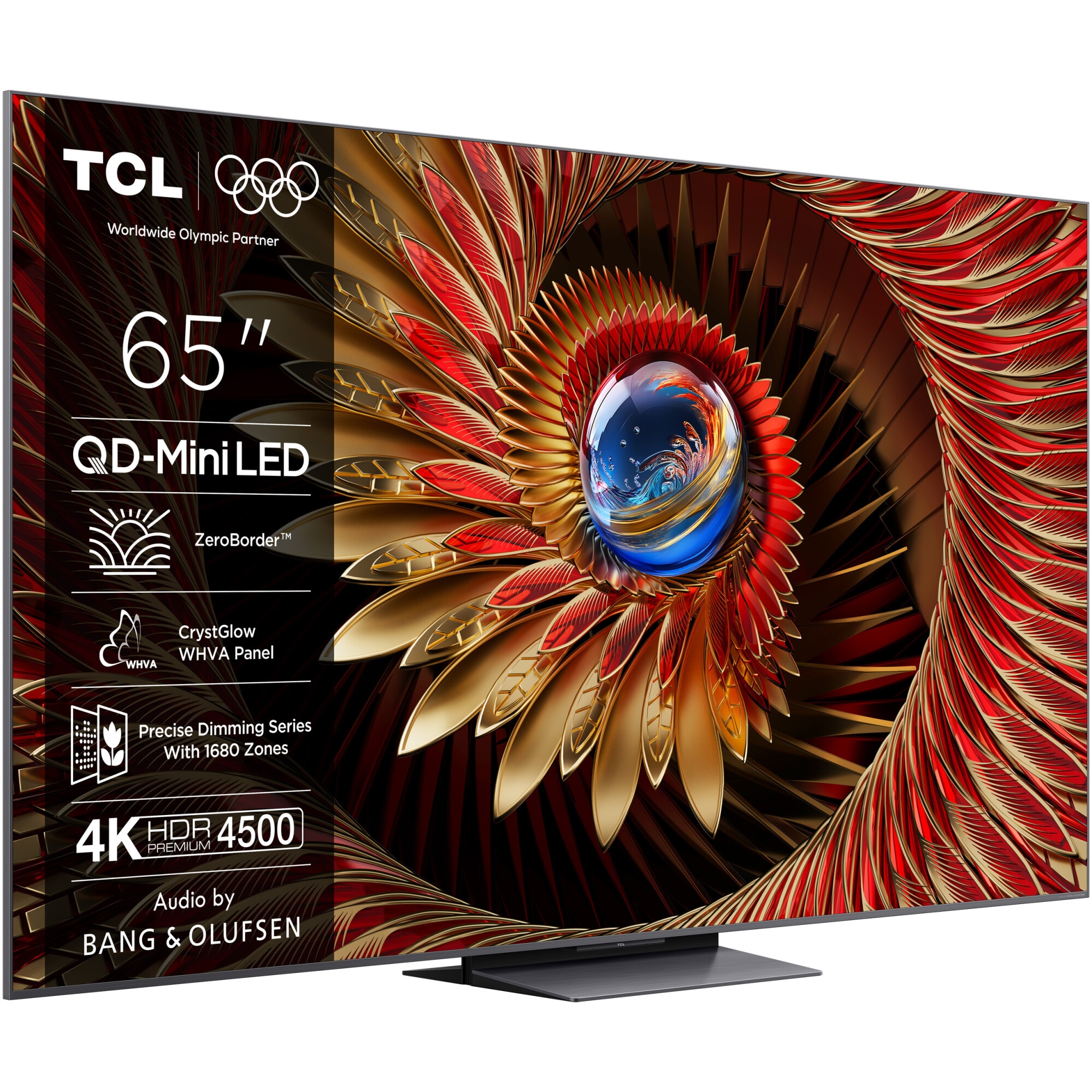 Televizor TCL QD-MiniLed 65C8K, 164 cm, Smart Google TV, 4K Ultra HD, 100Hz, Sunet Bang & Olufsen, Clasa D (Model 2025)