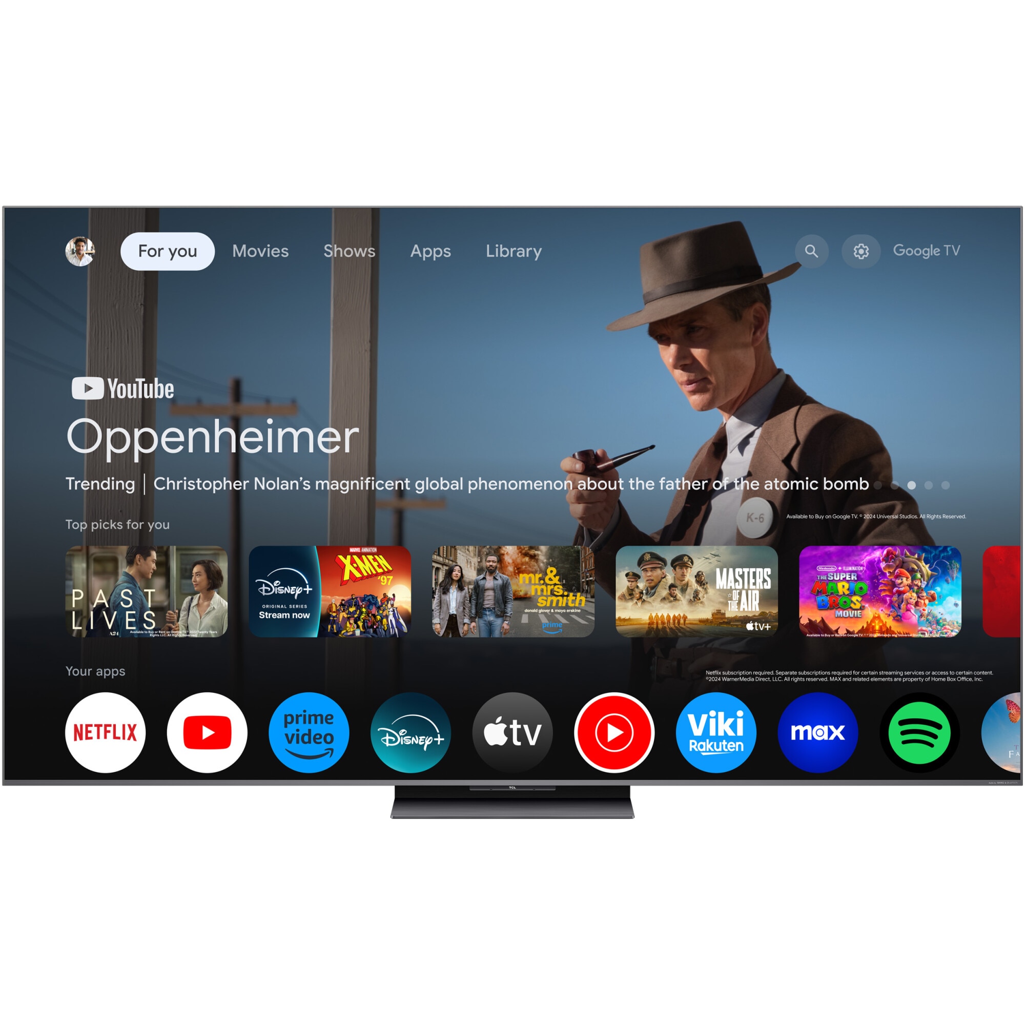 Televizor TCL QD-MiniLed 65C8K, 164 cm, Smart Google TV, 4K Ultra HD, 100Hz, Sunet Bang & Olufsen, Clasa D (Model 2025)