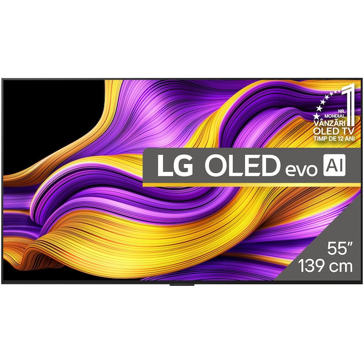 Televizor LG OLED evo 55G51LW, 139 cm, Smart, 4K Ultra HD, 100 Hz, Clasa E (Model 2025)