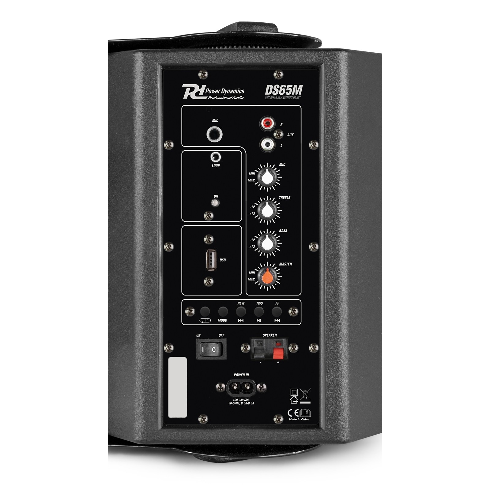 Set de 2 boxe active, 6.5”, 60W RMS, Bluetooth/USB, negru, Power Dynamics DS65MB